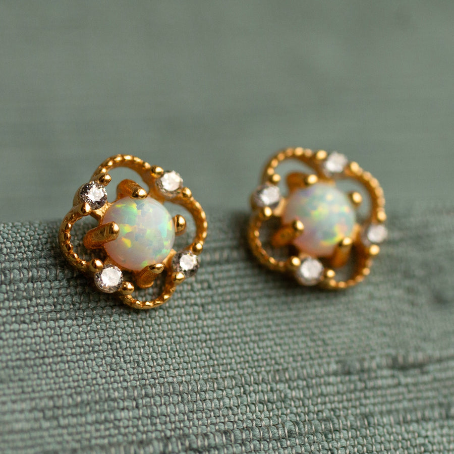 Victorian Opal Stud Earrings