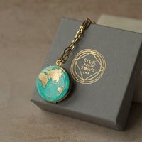 World Map Locket Necklace