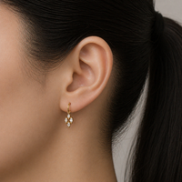 Marquise Crystal Gold Stud Earrings
