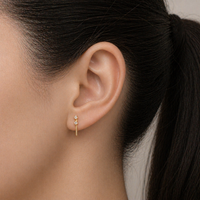 Gold Minimalist Baton Stud Earrings