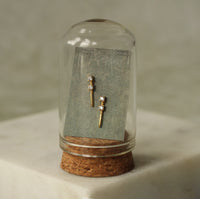 Gold Minimalist Baton Stud Earrings