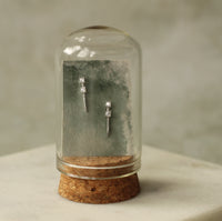 Silver Minimalist Baton Stud Earrings