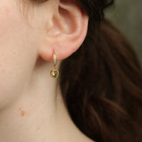 Peridot Green Heart Earrings