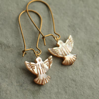 Pearl Dove Bird Earrings