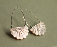 Mother of Pearl Art Deco Hoop Earrings