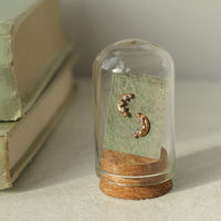 New Moon Crescent Stud Earrings