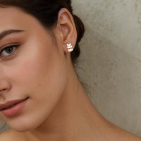 Ancient Silver Leaf Stud Earrings