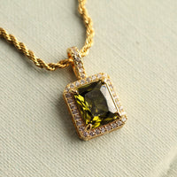 Olive Green Victorian Jewel Necklace