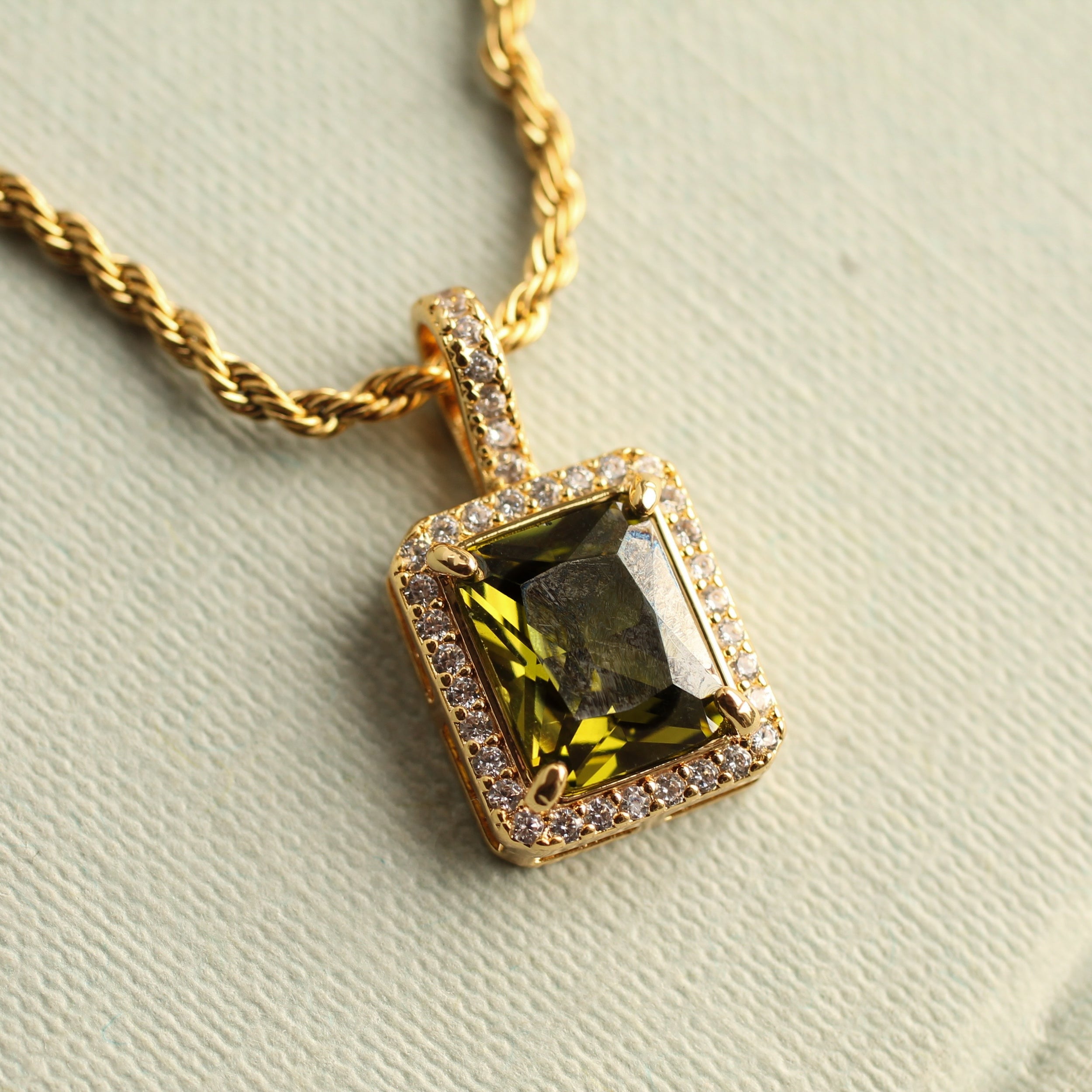 Olive Green Victorian Jewel Necklace