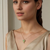 Olive Green Ivy Leaf Necklace