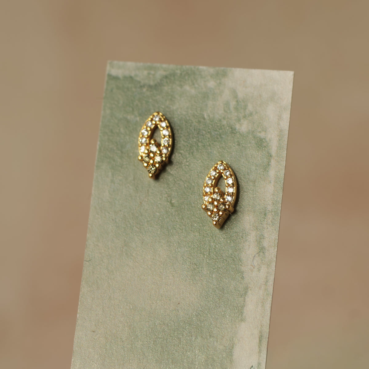 Citrine Teardrop Stud Earrings