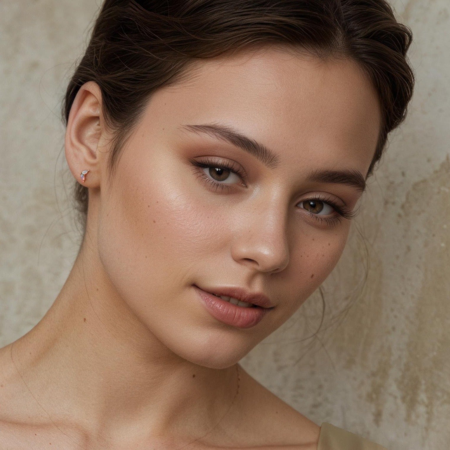 Opal Petal Stud Earrings