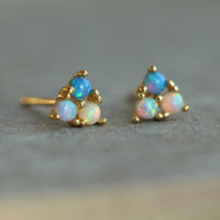 Turquoise Trio Opal Stud Earrings