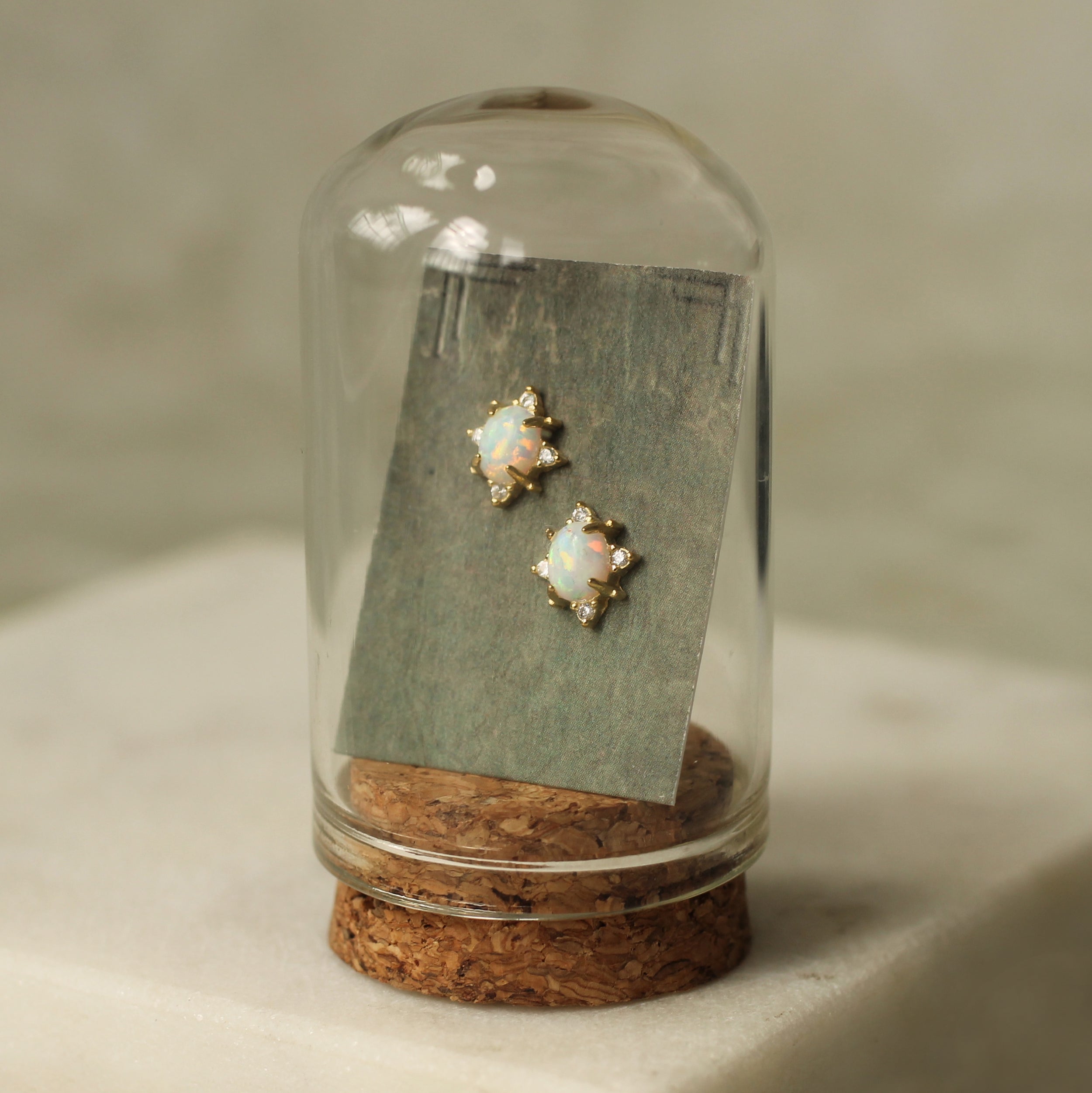Opal Oval Stud Earrings