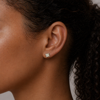 Opal Oval Stud Earrings