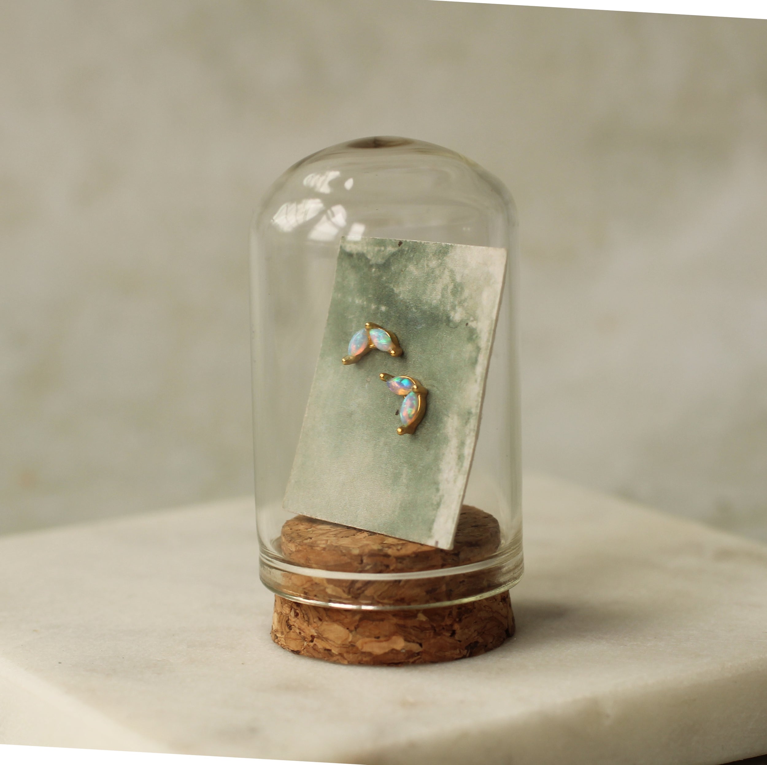 Opal Petal Stud Earrings