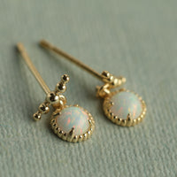Opal Dangle Stud Earrings