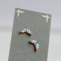 Opal Petal Stud Earrings