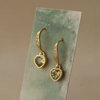 Peridot Green Heart Earrings