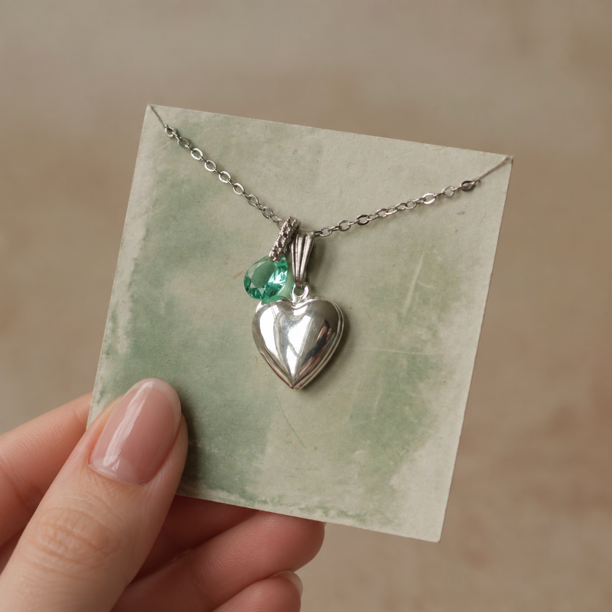 Jade Green Vintage Charm Locket