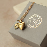 Vintage Heart Charm Locket Necklace