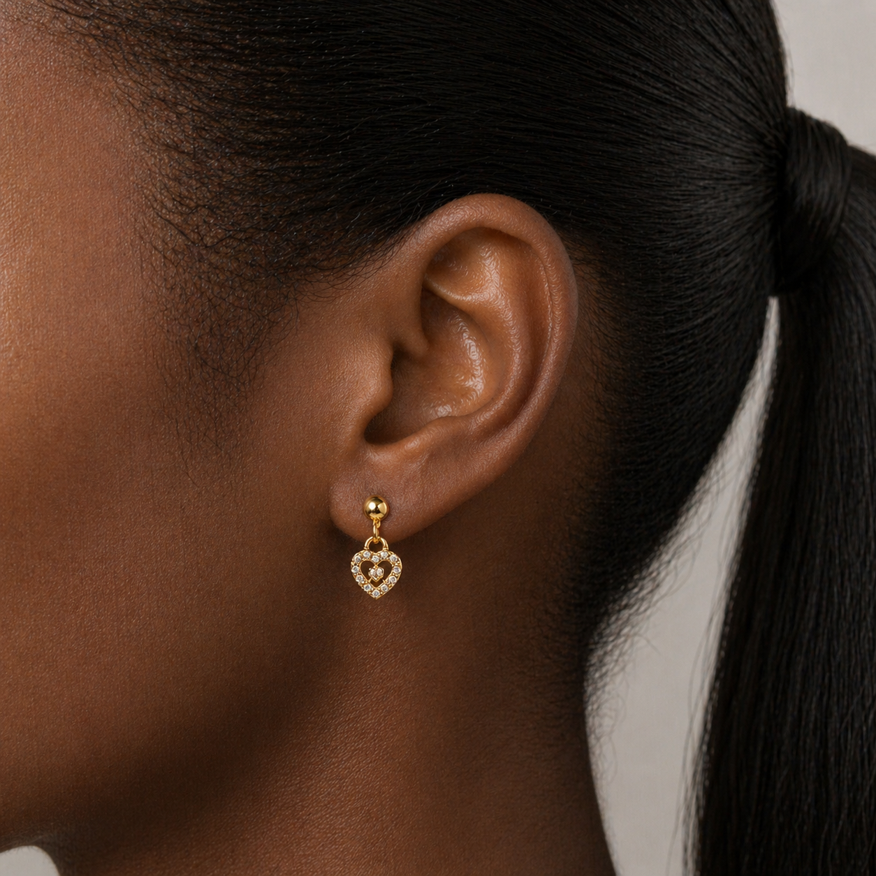 Gold Padlock Stud Earrings