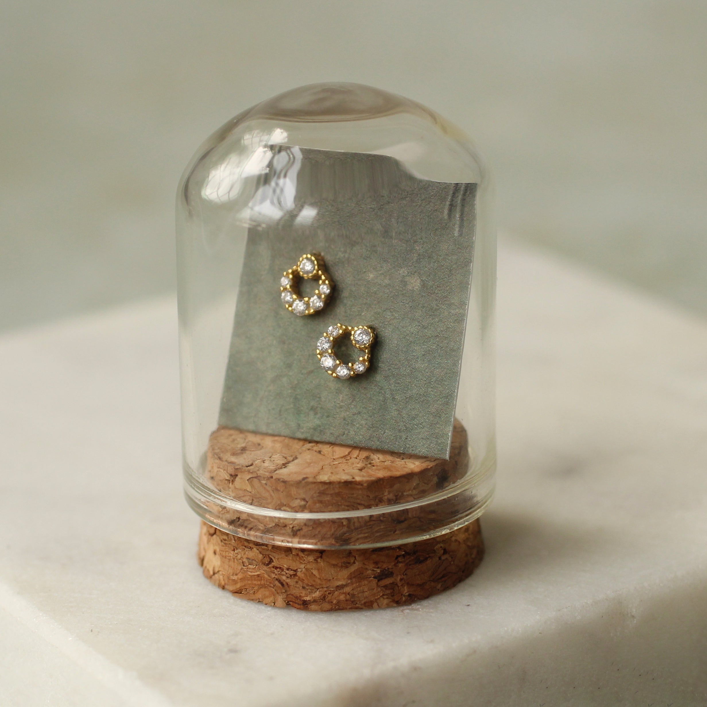 Circle Jewel Stud Earrings