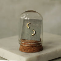 Gold Vermeil Moon Stud Earrings