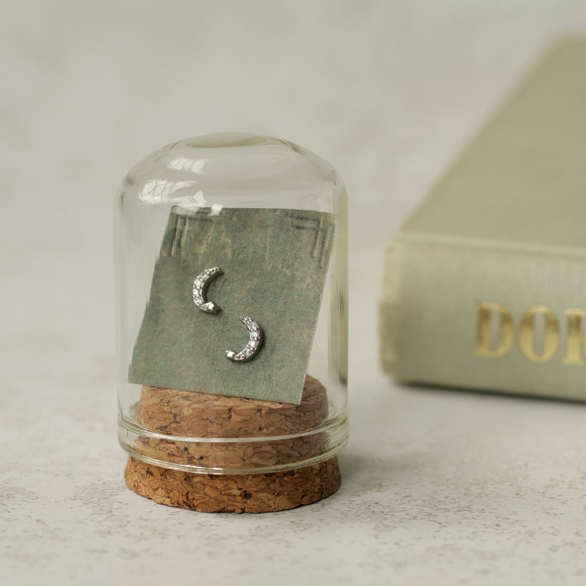 Gold Vermeil Moon Stud Earrings