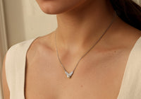 Silver Pearl Art Deco Necklace