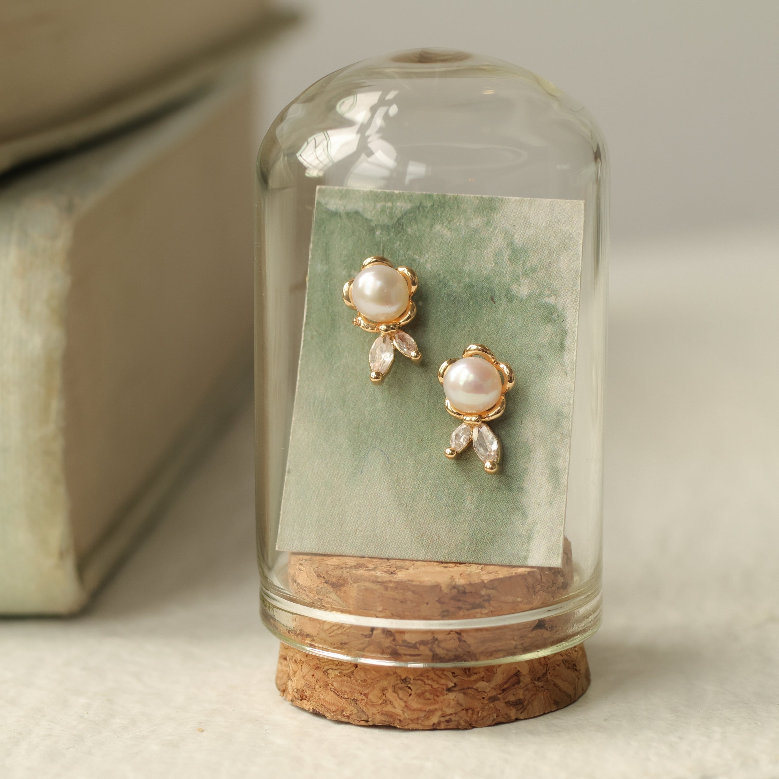 Pearl Marigold Stud Earrings