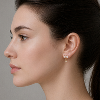 Gold Petal Stud Earrings