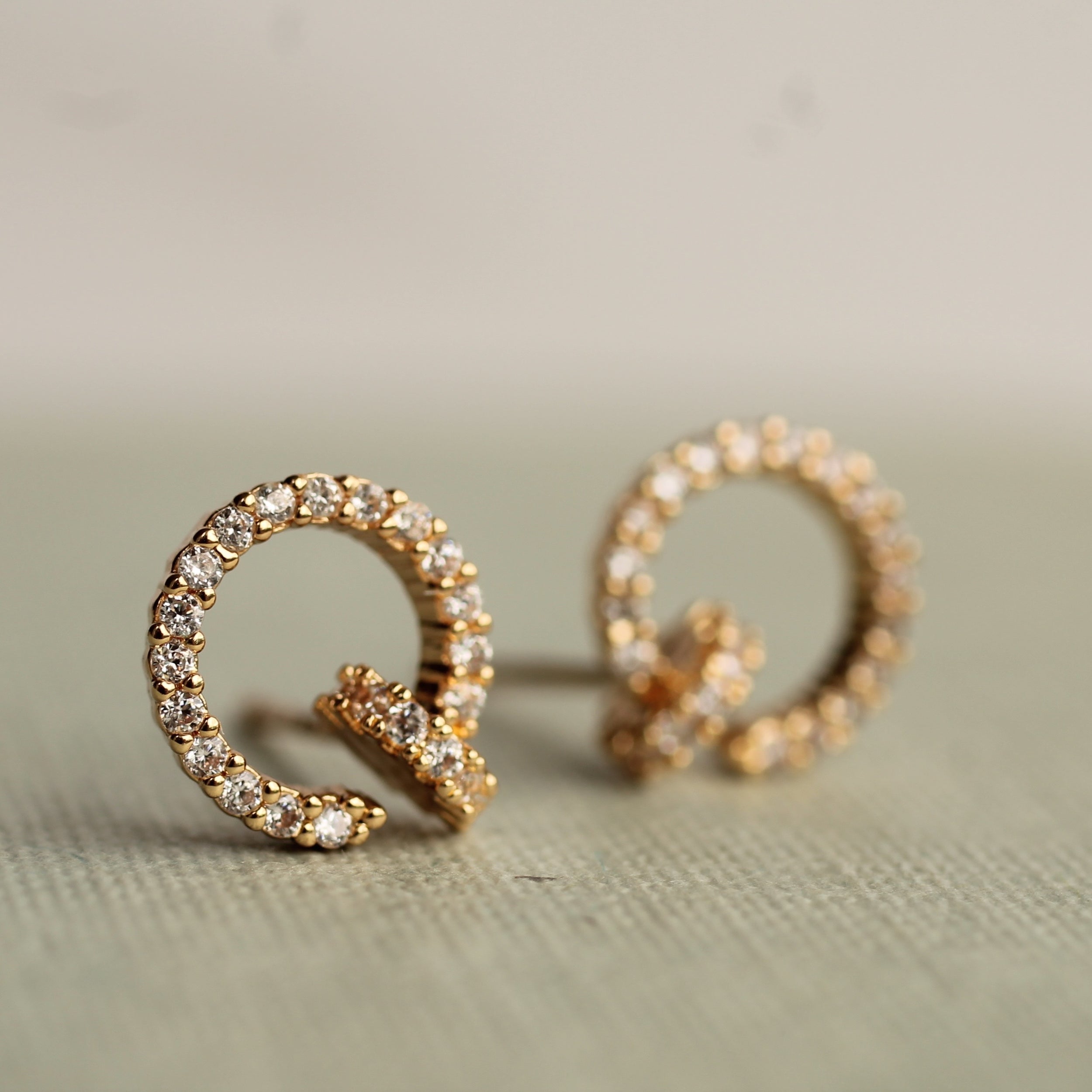 Crystal Hardware Stud Earrings