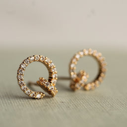 Crystal Hardware Stud Earrings