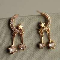 Hanging Moon Stud Earrings