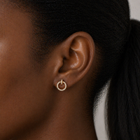 Crystal Hardware Stud Earrings