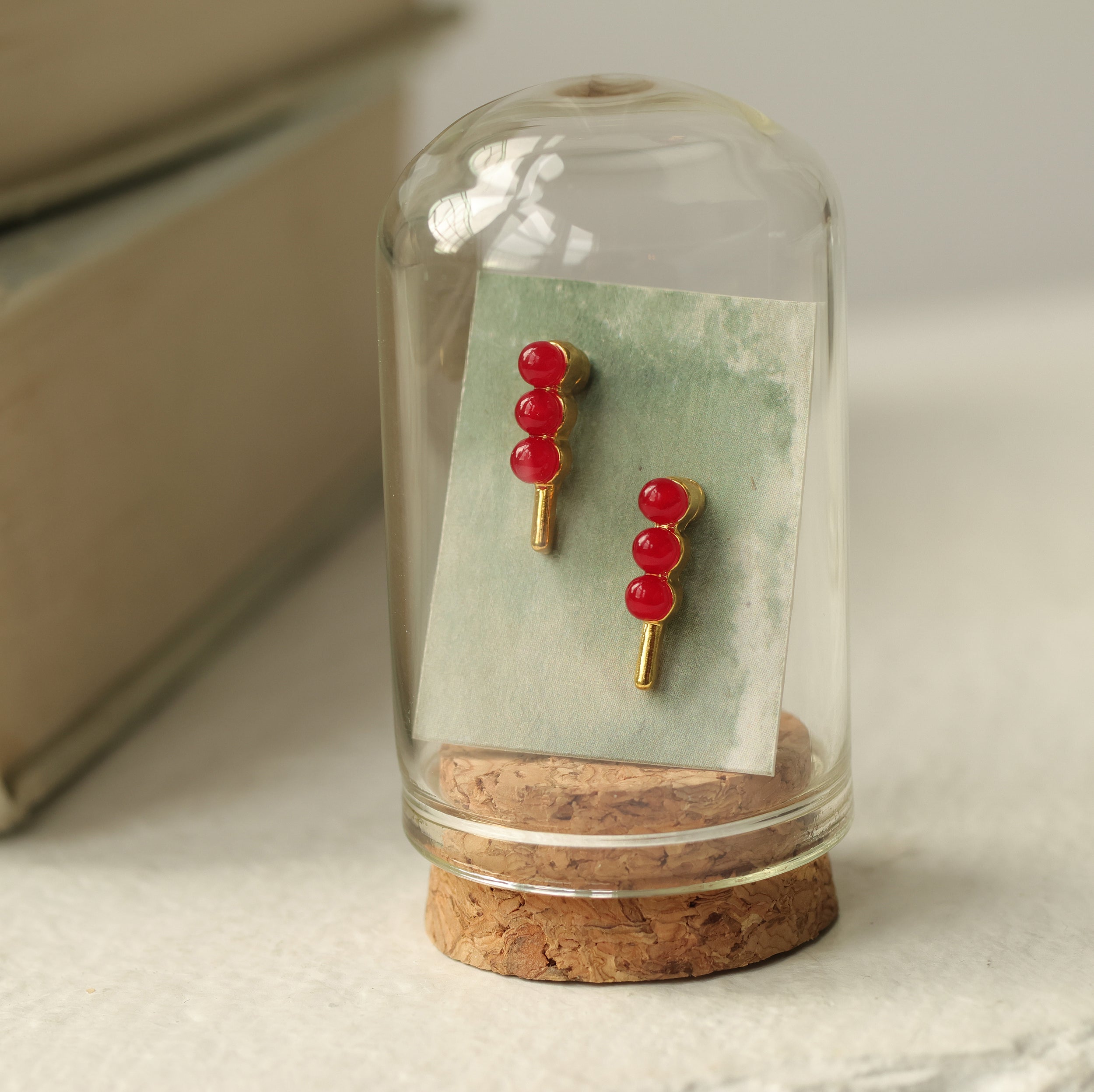 Red Dot Stud Earrings