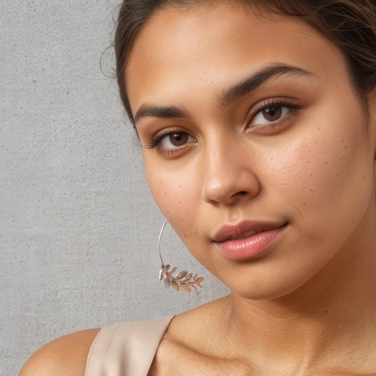 Botanical Leaf Hoop Earrings