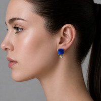 Royal Blue Block Earrings