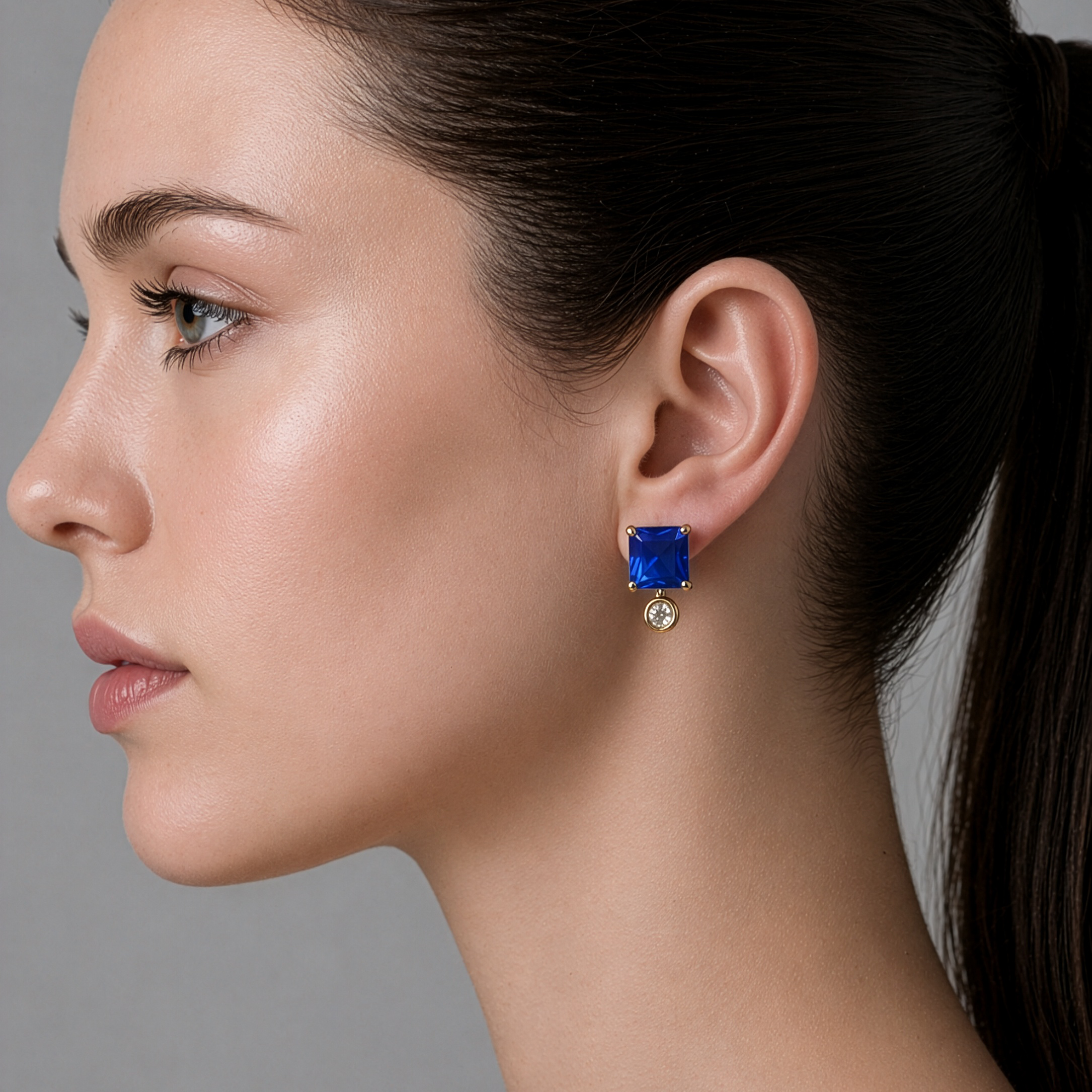 Royal Blue Block Earrings