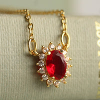 Ruby Oval Regency Jewel Necklace