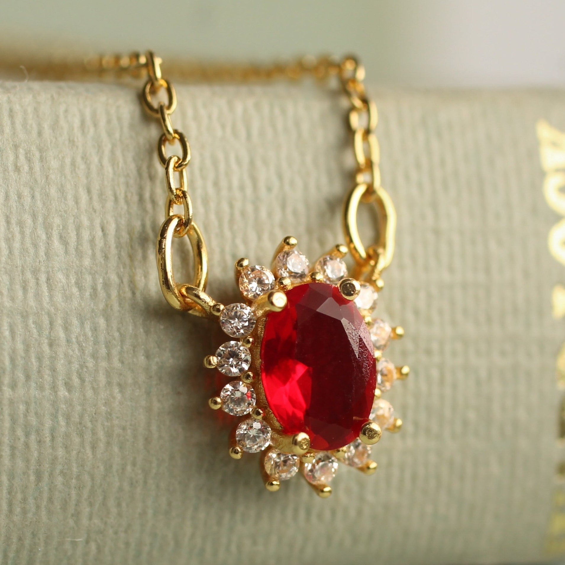 Ruby Oval Regency Jewel Necklace