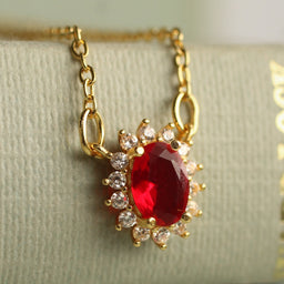 Ruby Oval Regency Jewel Necklace