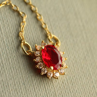 Ruby Oval Regency Jewel Necklace