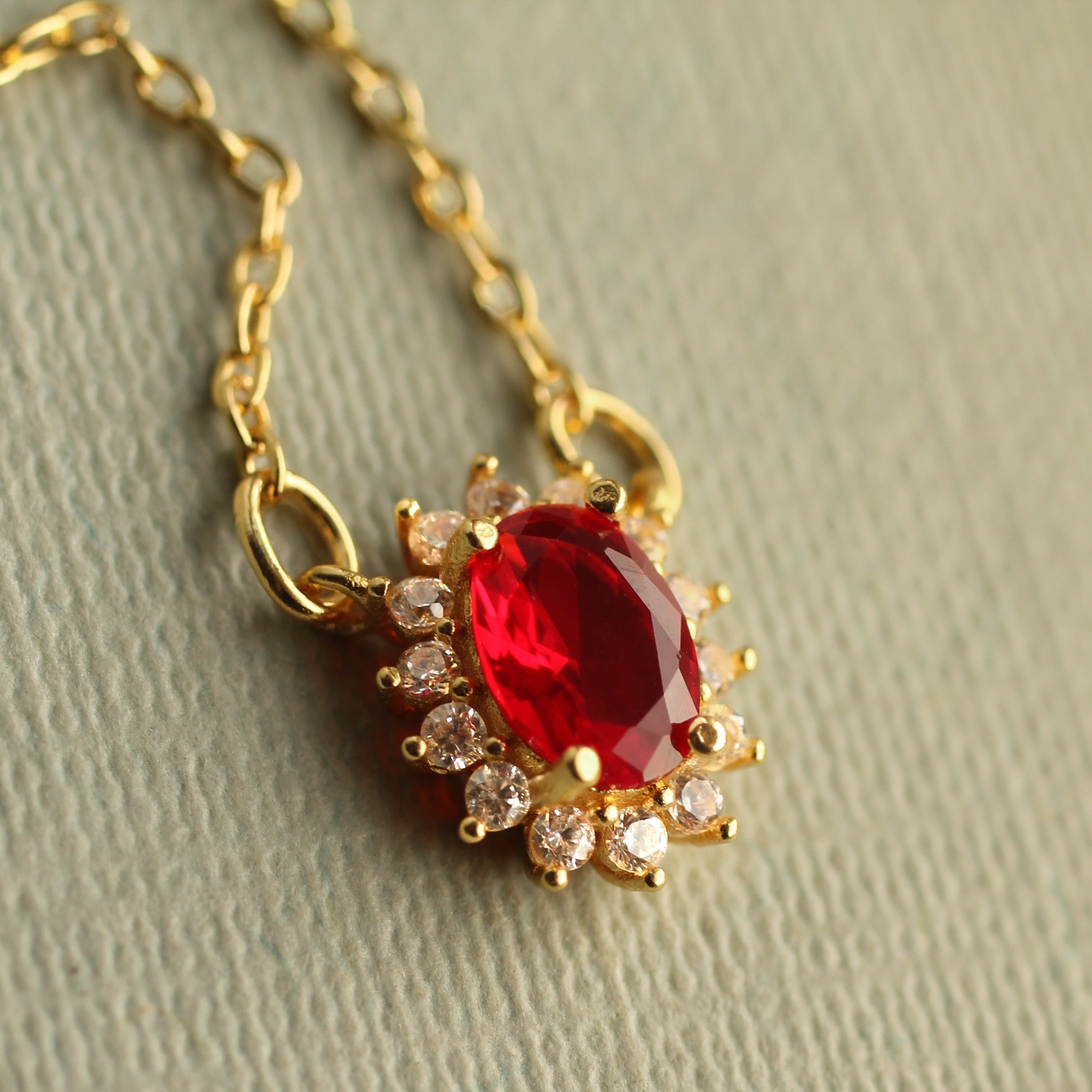 Ruby Oval Regency Jewel Necklace