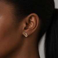 Pearl Safety Pin Luxury Stud Earrings