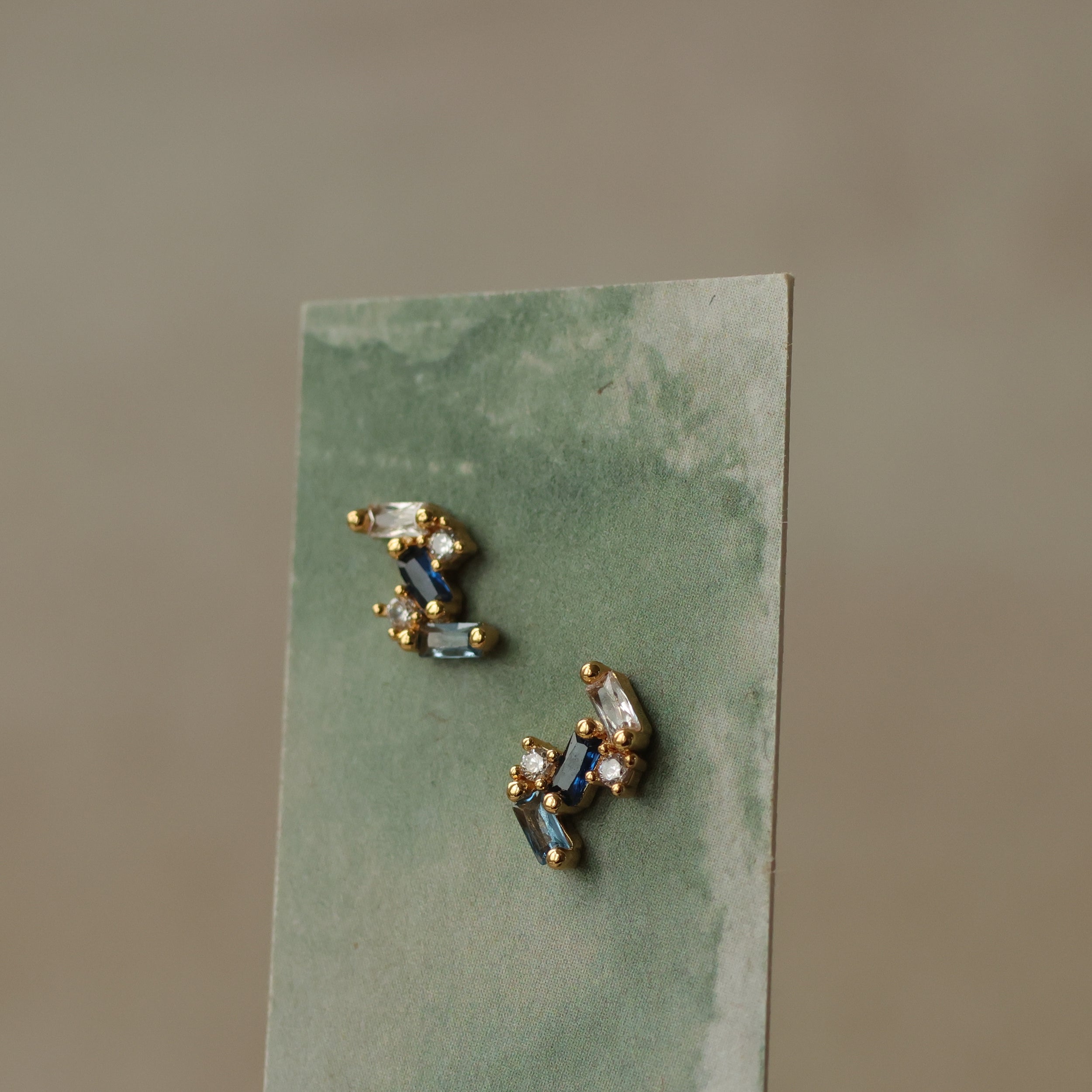 Sapphire Baguette Stud Earrings