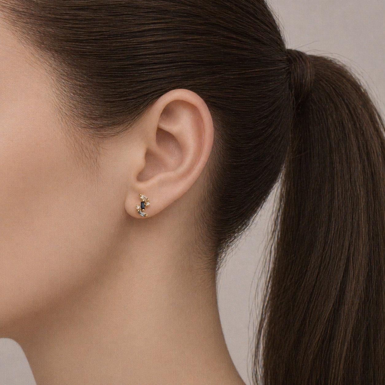Sapphire Baguette Stud Earrings