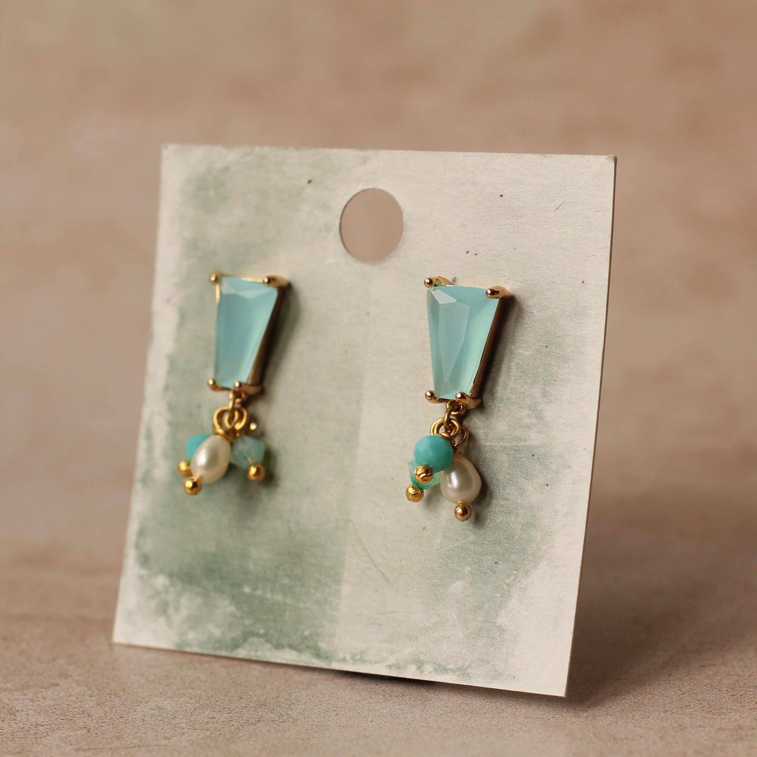 Turquoise Seafoam Charm Earrings