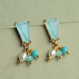 Turquoise Seafoam Charm Earrings
